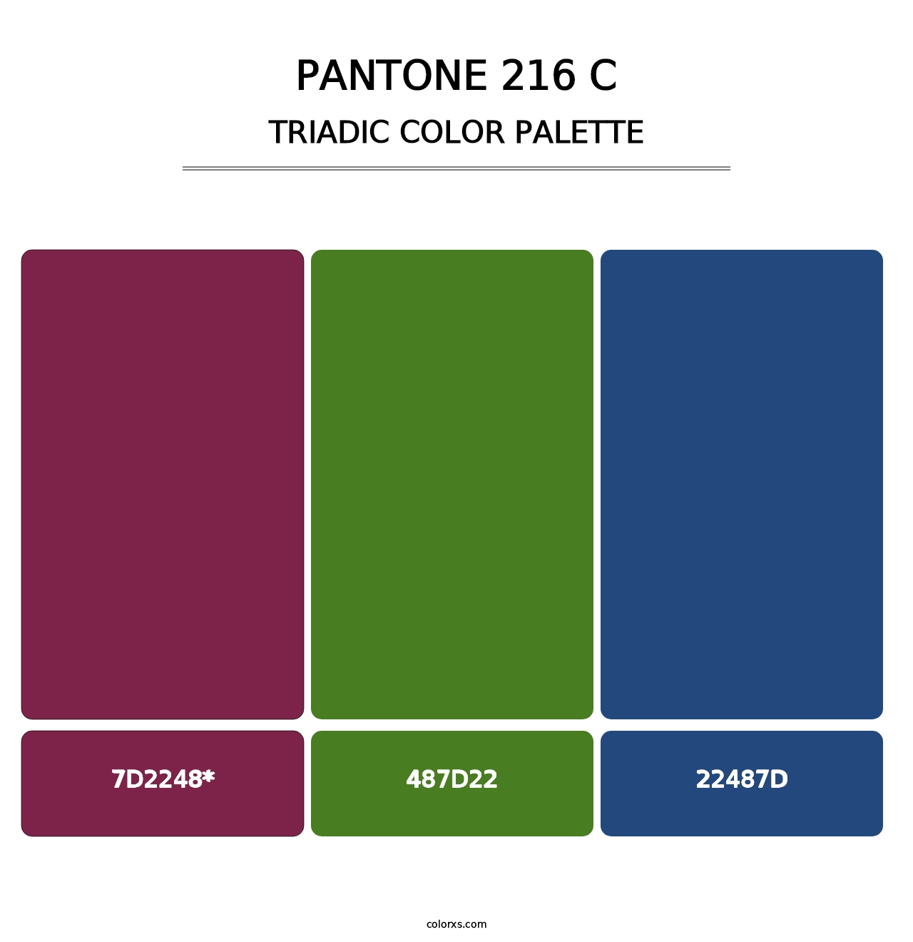 PANTONE 216 C - Triadic Color Palette