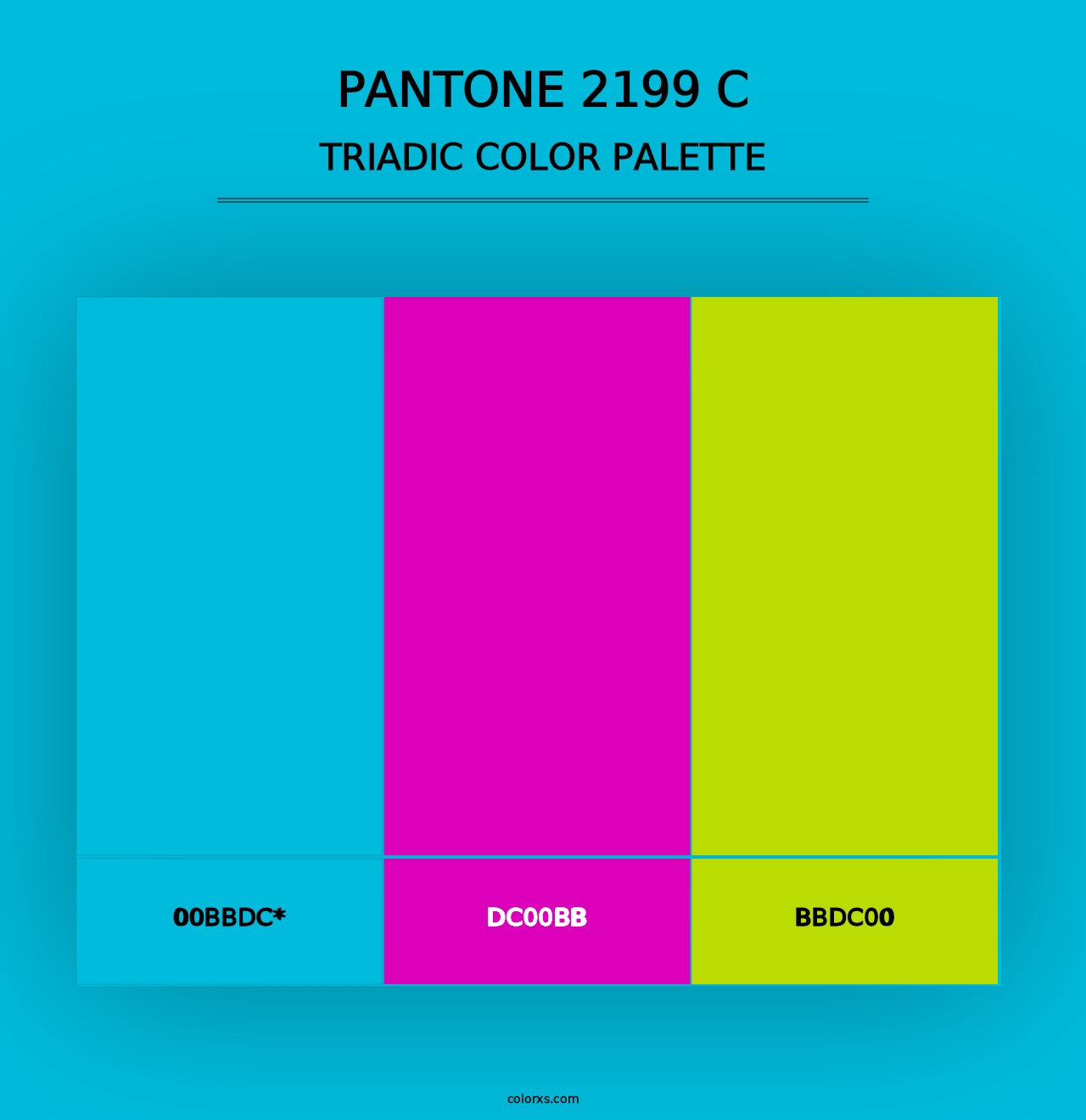 PANTONE 2199 C - Triadic Color Palette