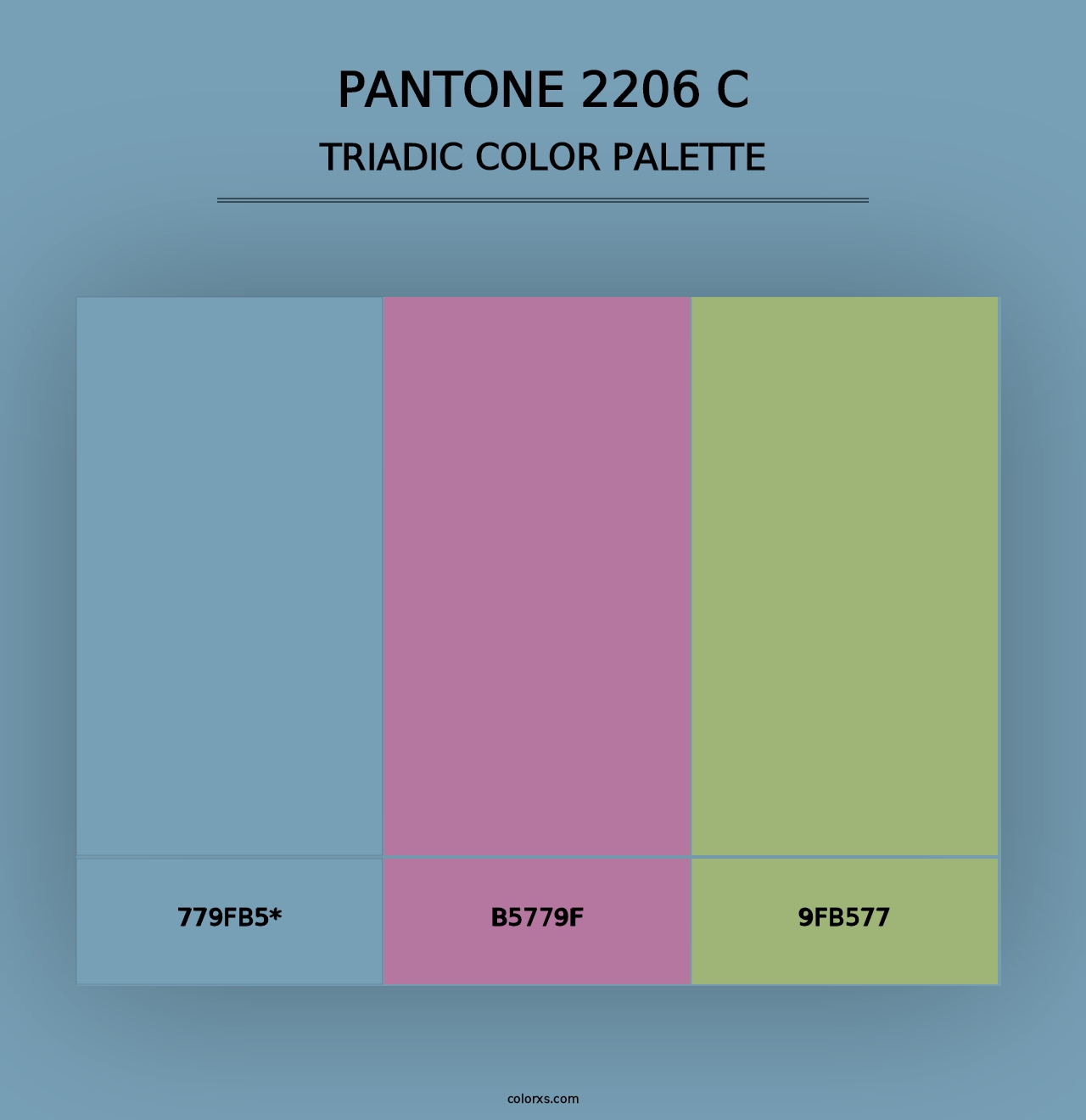 PANTONE 2206 C - Triadic Color Palette