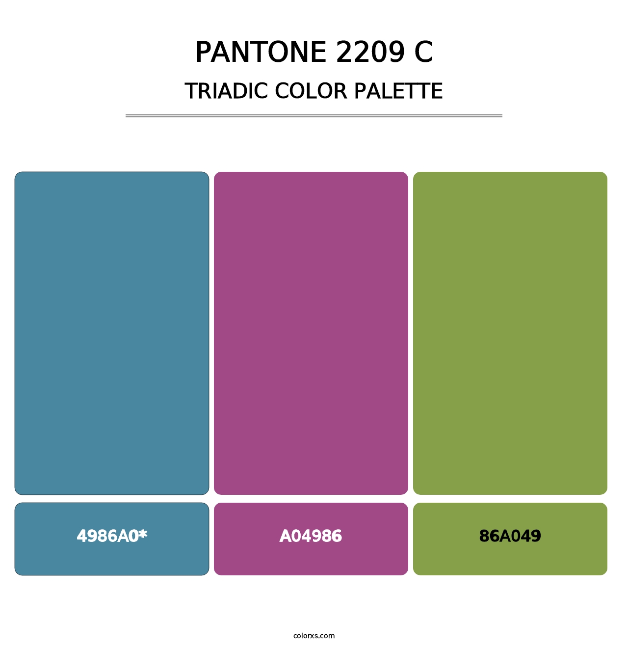 PANTONE 2209 C - Triadic Color Palette