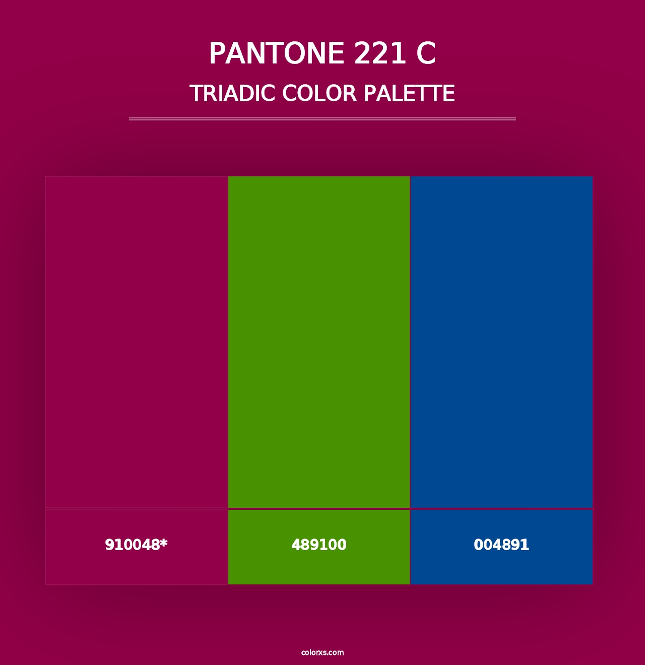 PANTONE 221 C - Triadic Color Palette