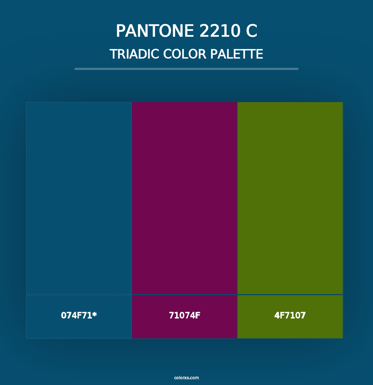 PANTONE 2210 C - Triadic Color Palette