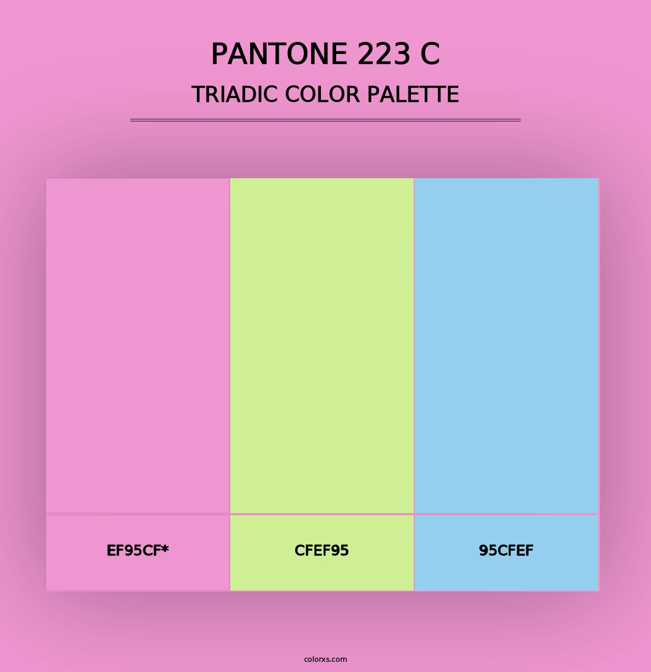 PANTONE 223 C - Triadic Color Palette