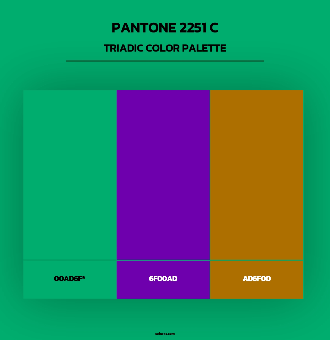 PANTONE 2251 C - Triadic Color Palette