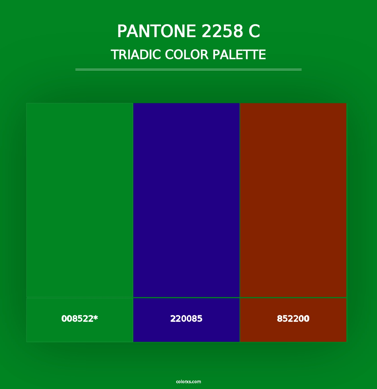 PANTONE 2258 C - Triadic Color Palette