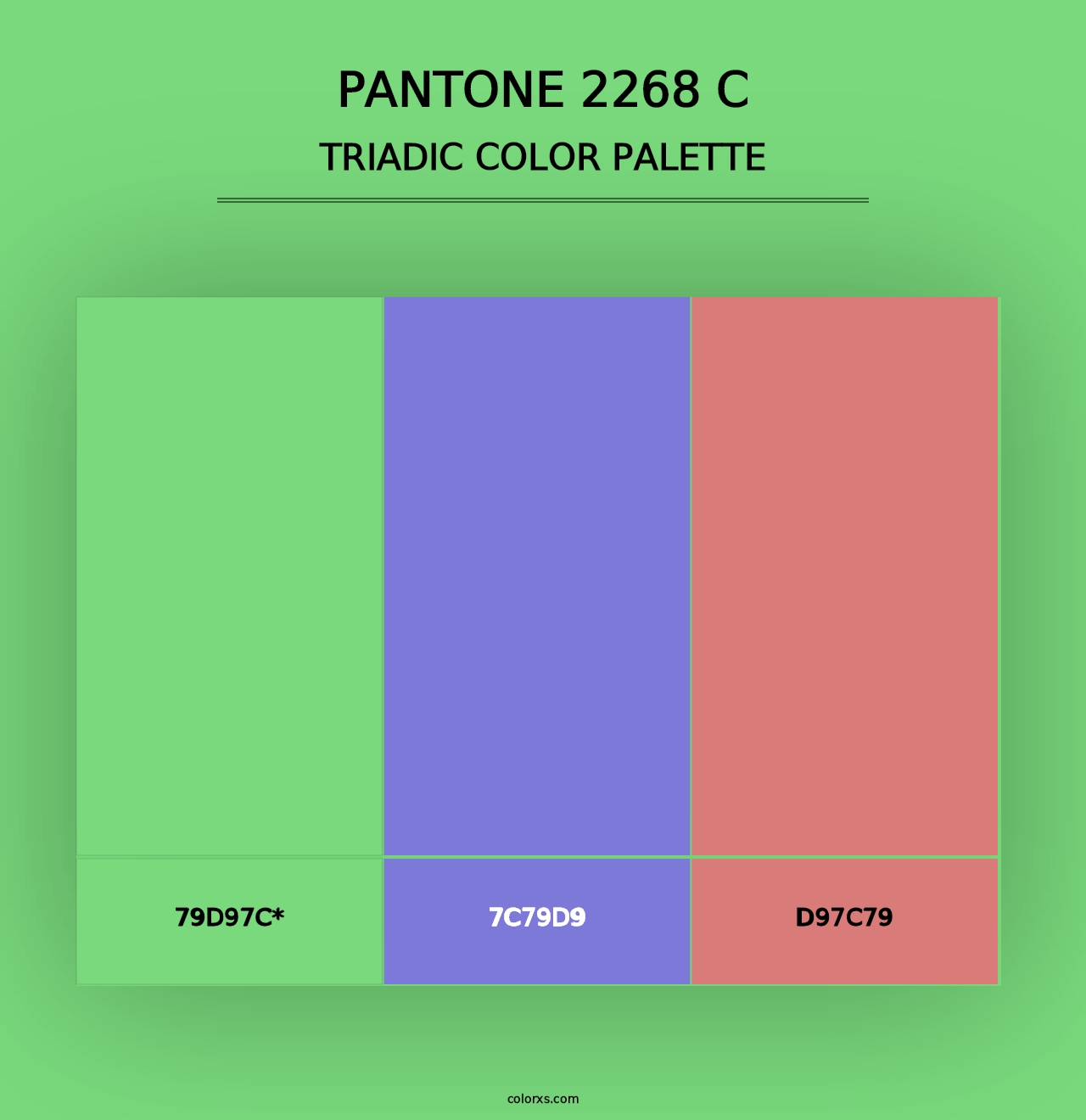 PANTONE 2268 C - Triadic Color Palette