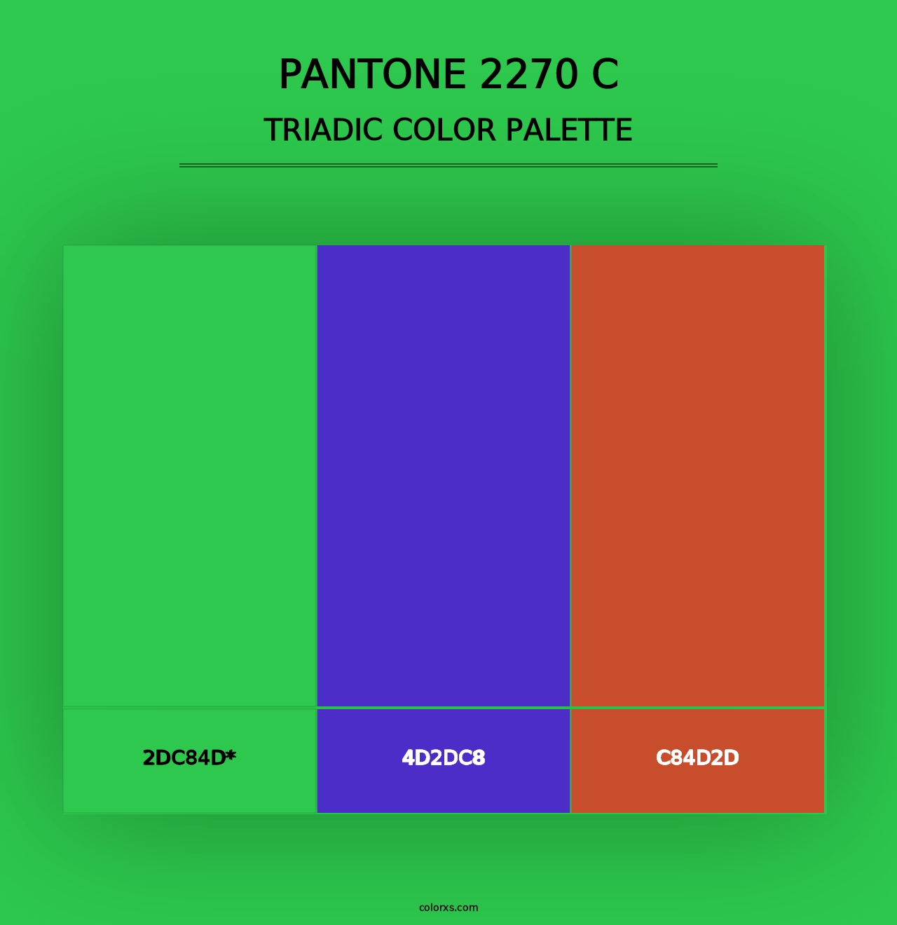 PANTONE 2270 C - Triadic Color Palette