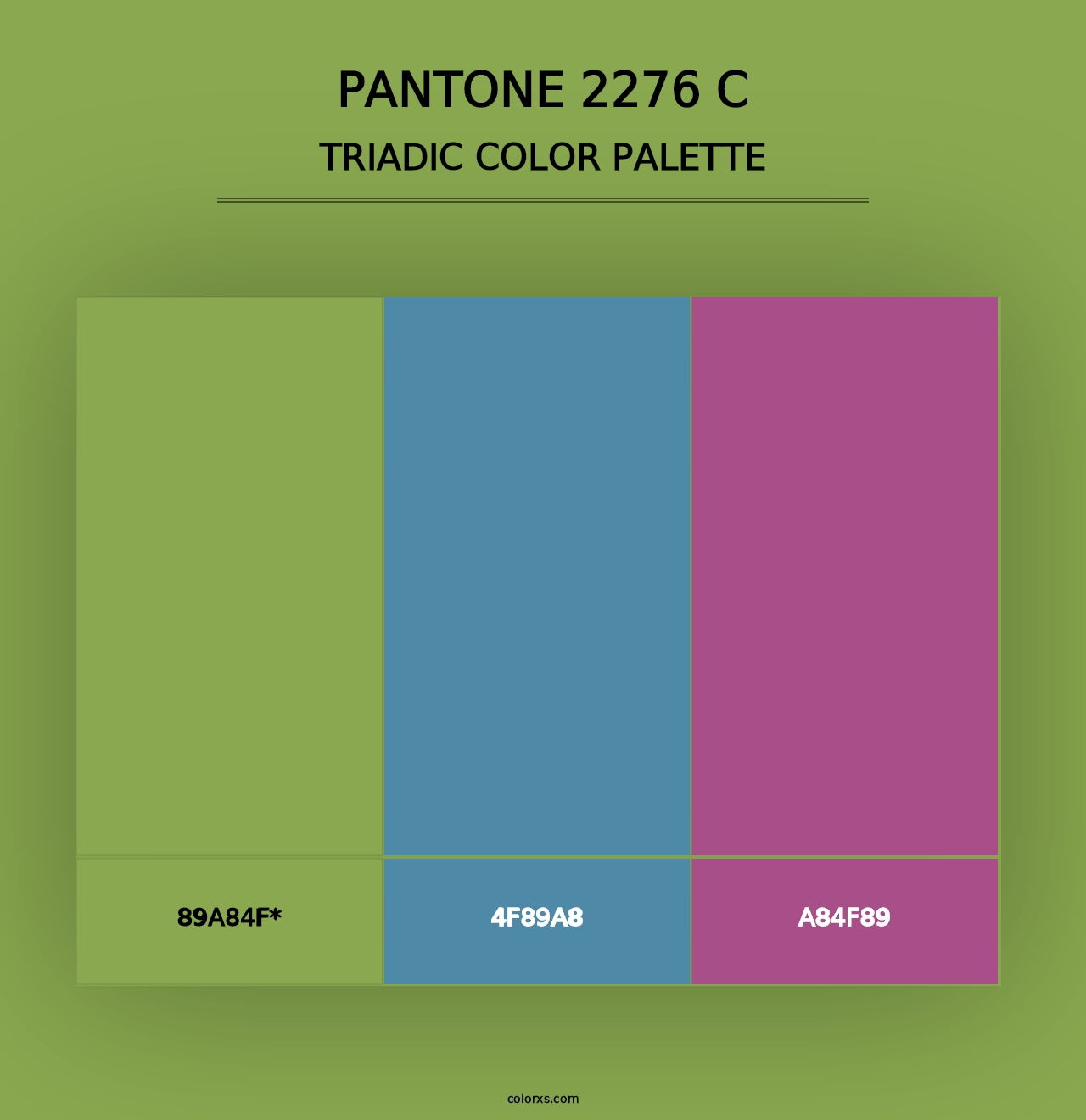 PANTONE 2276 C - Triadic Color Palette