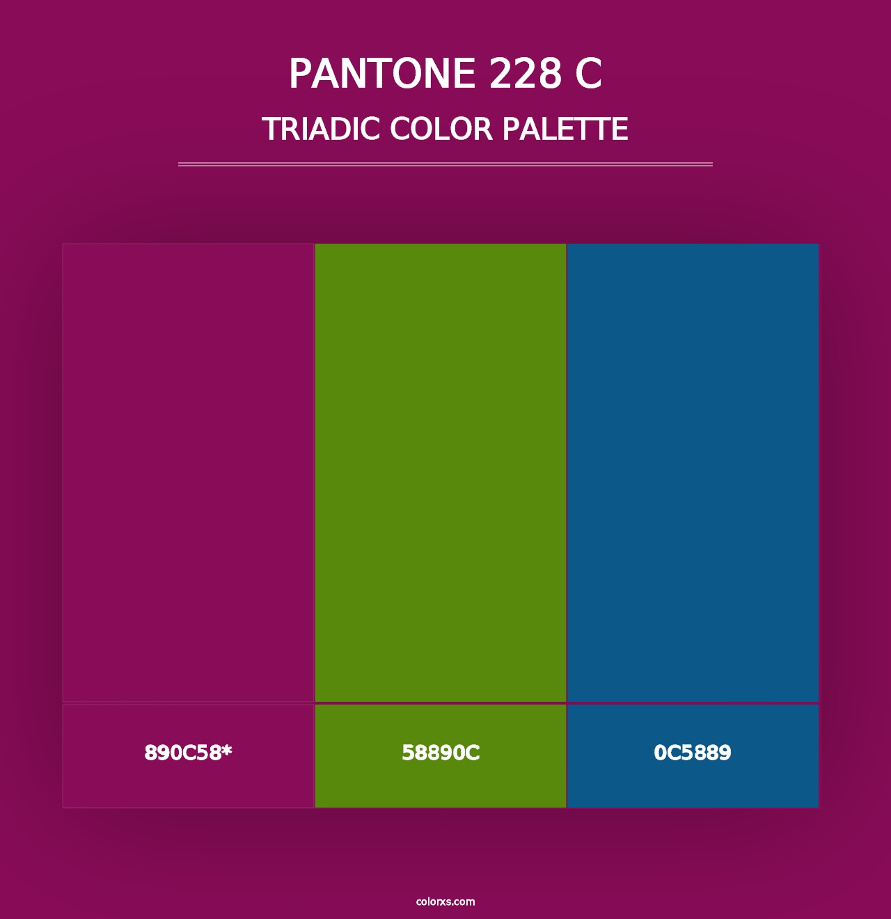 PANTONE 228 C - Triadic Color Palette