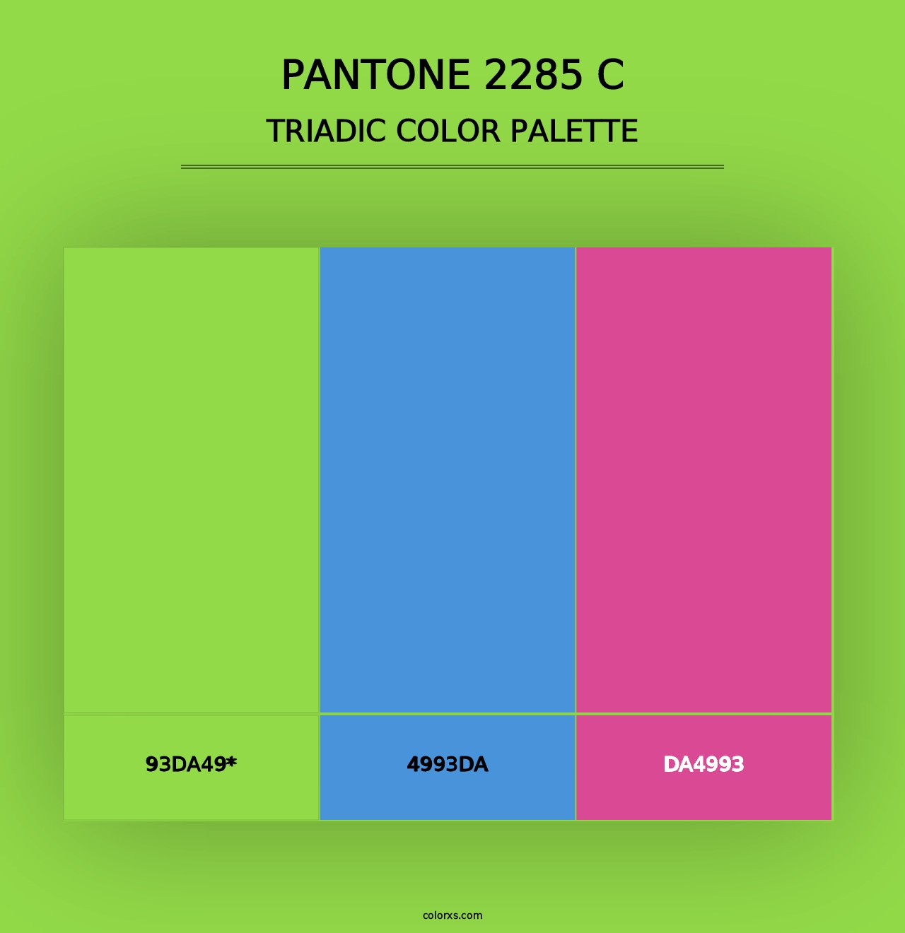 PANTONE 2285 C - Triadic Color Palette