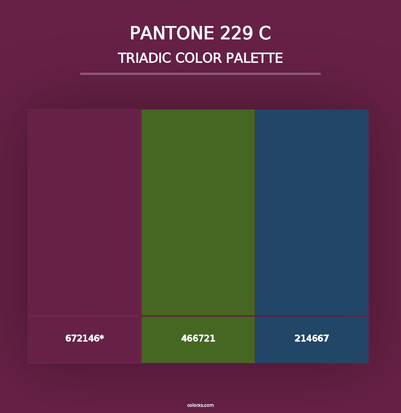 PANTONE 229 C - Triadic Color Palette