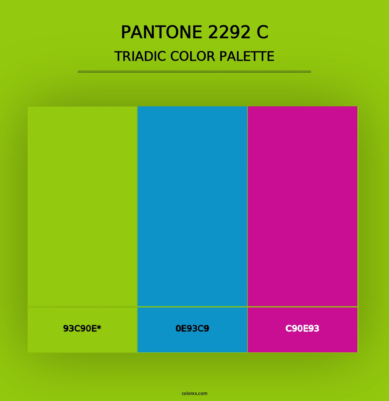 PANTONE 2292 C - Triadic Color Palette