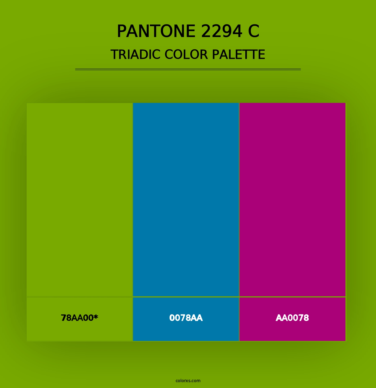 PANTONE 2294 C - Triadic Color Palette