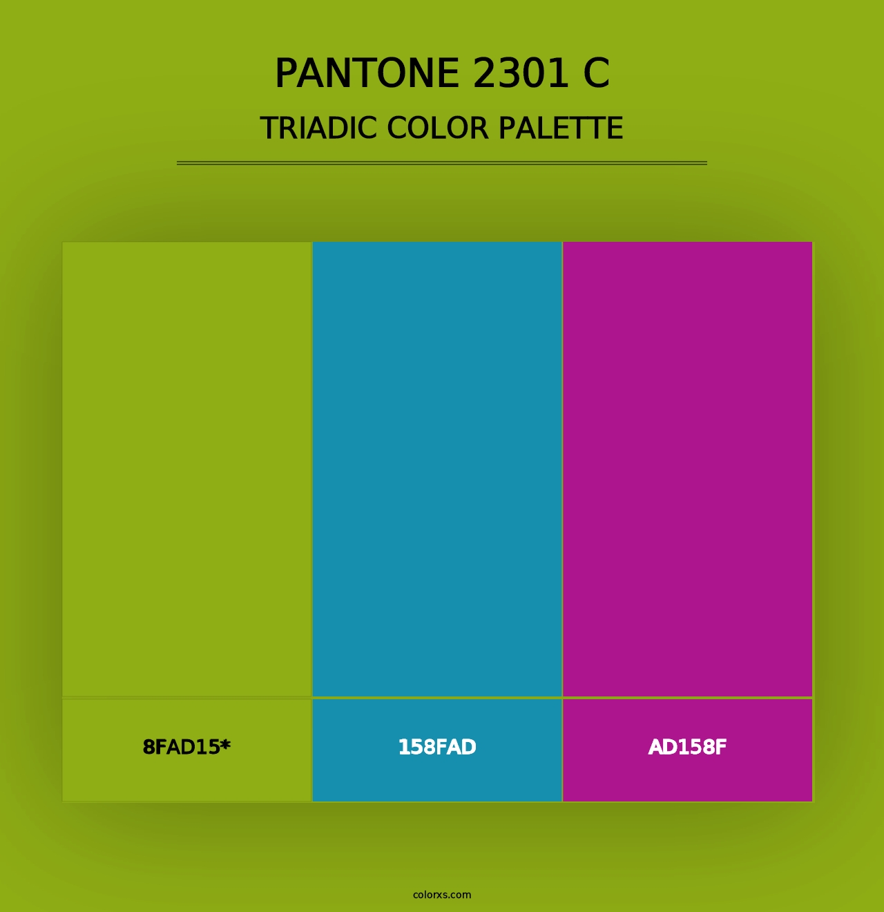 PANTONE 2301 C - Triadic Color Palette