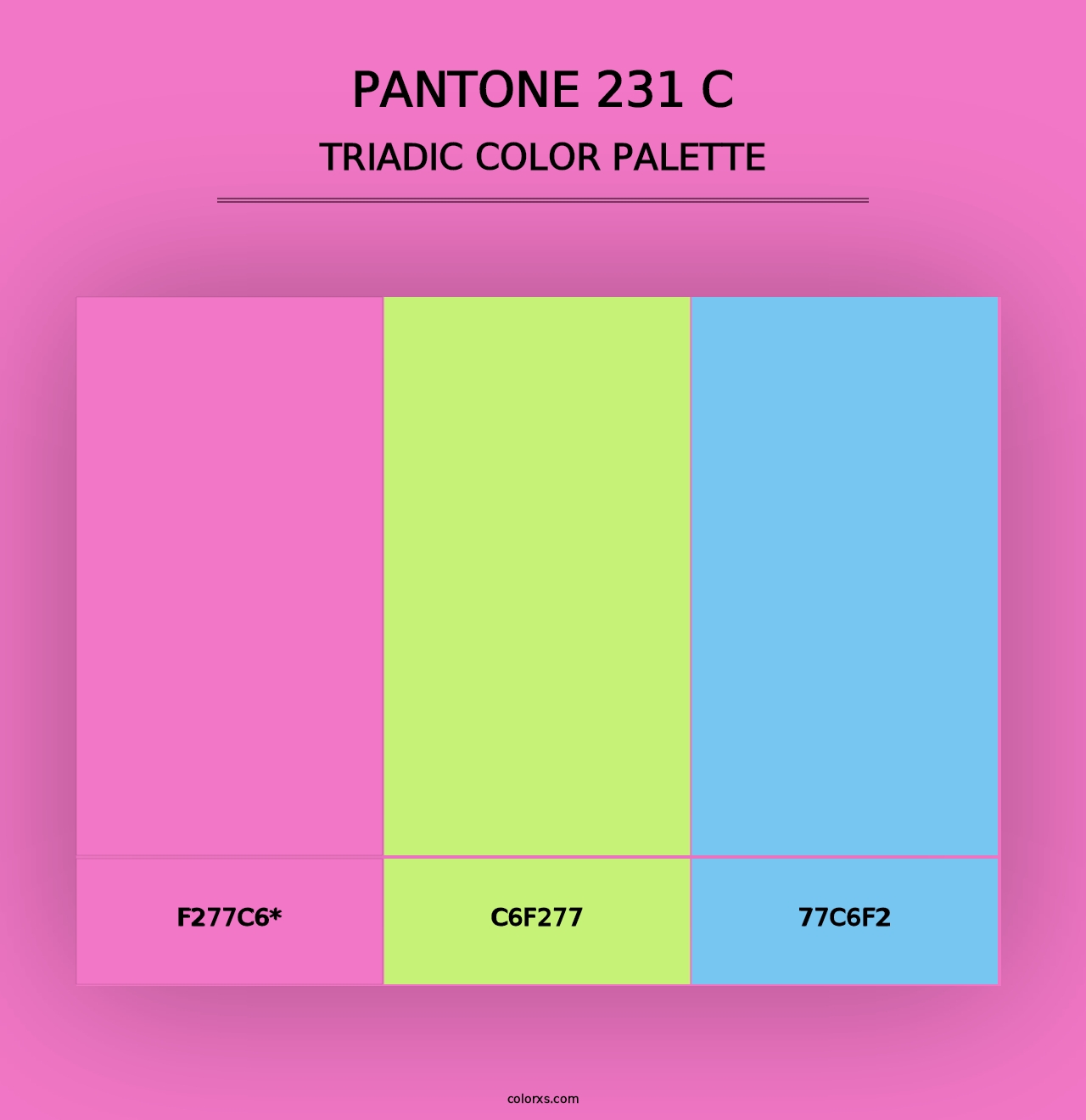 PANTONE 231 C - Triadic Color Palette