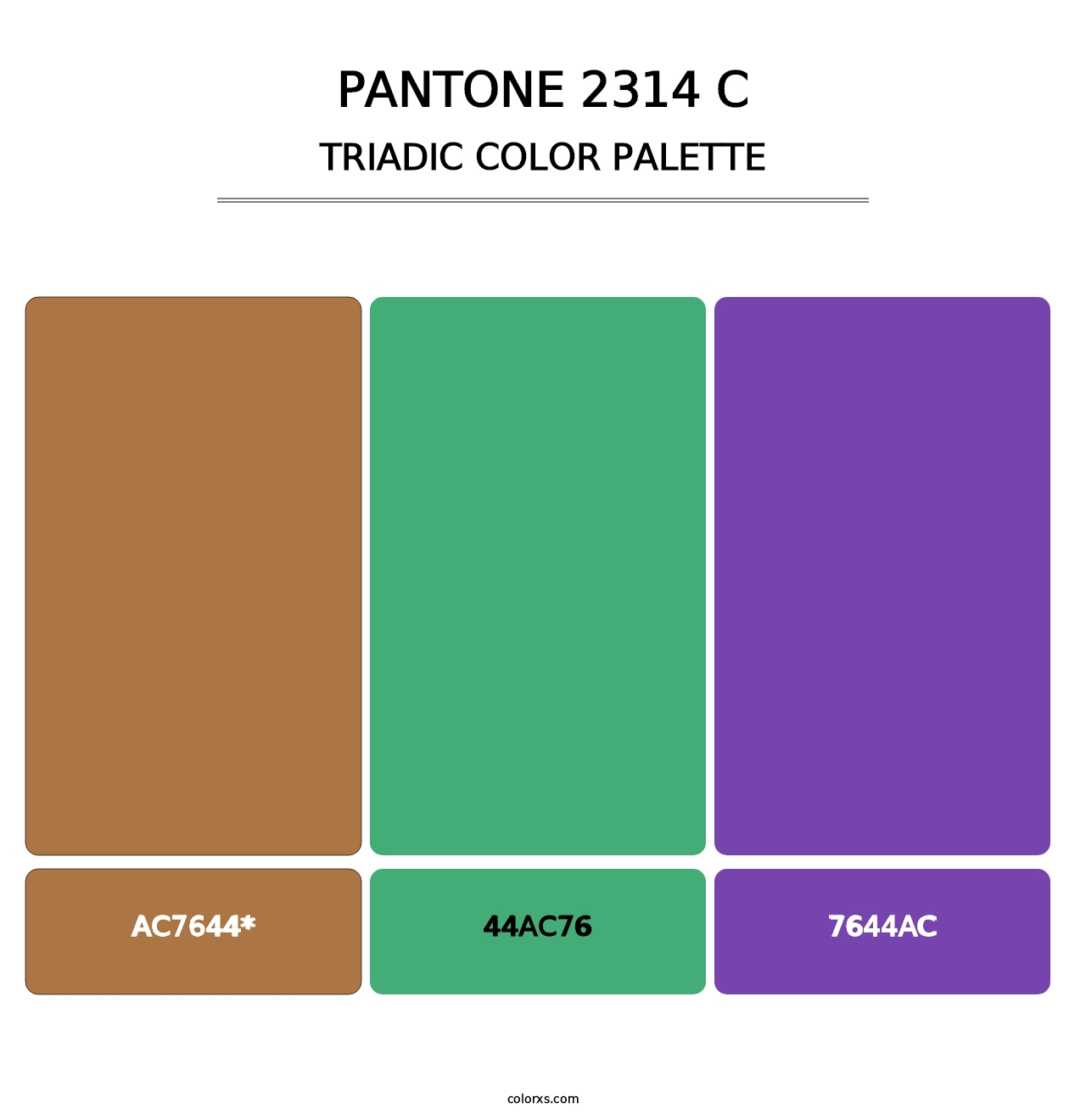 PANTONE 2314 C - Triadic Color Palette