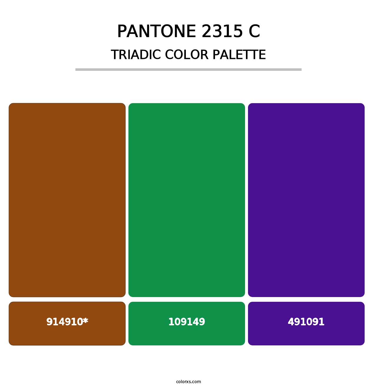 PANTONE 2315 C - Triadic Color Palette