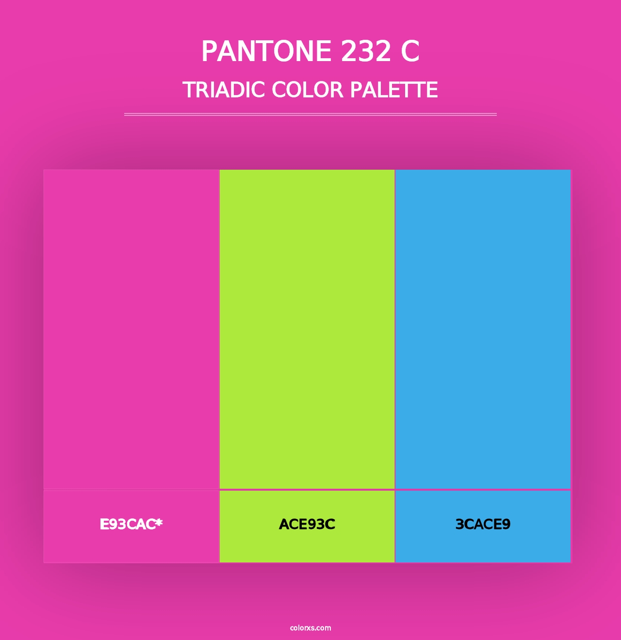 PANTONE 232 C - Triadic Color Palette