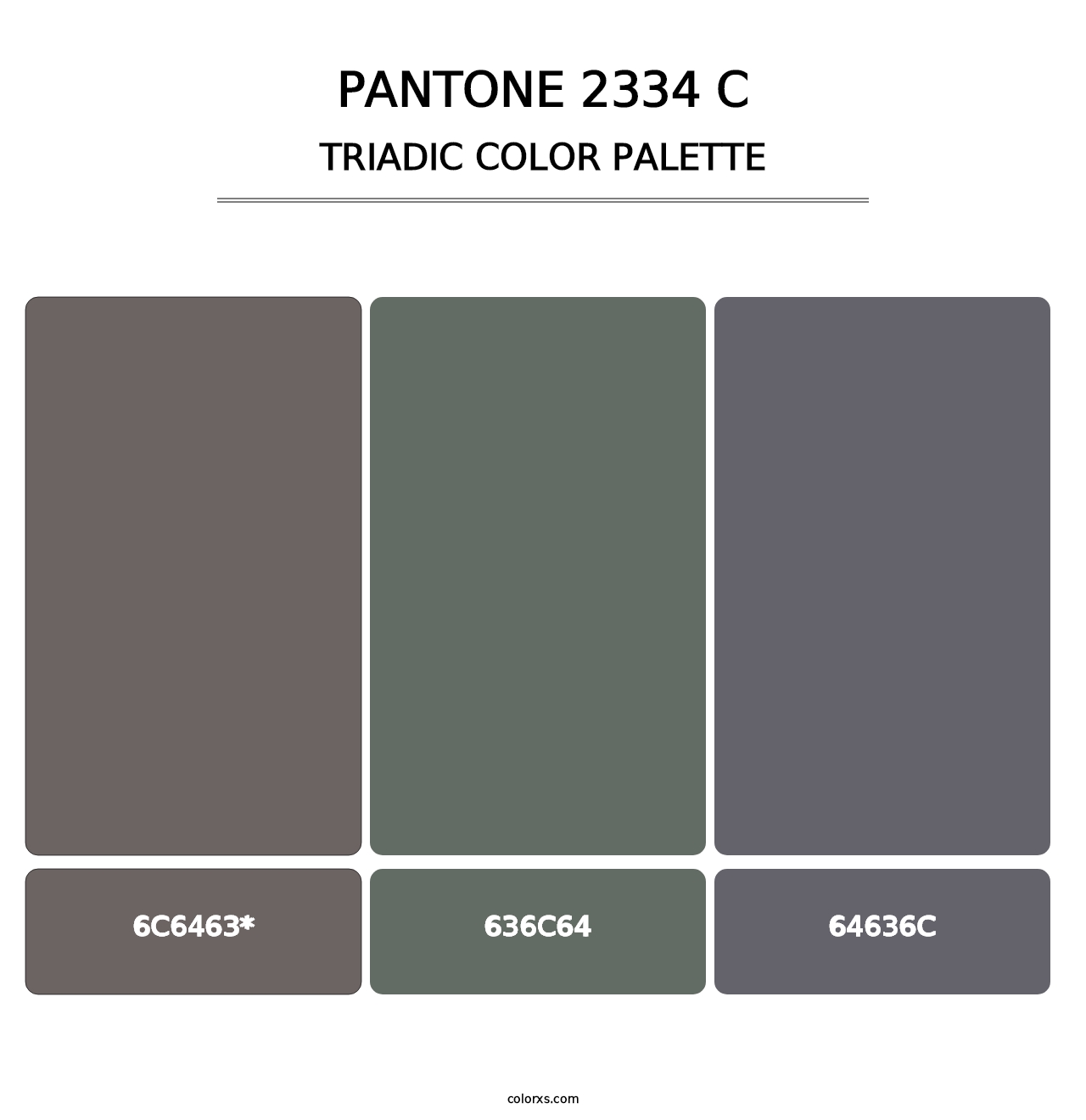 PANTONE 2334 C - Triadic Color Palette