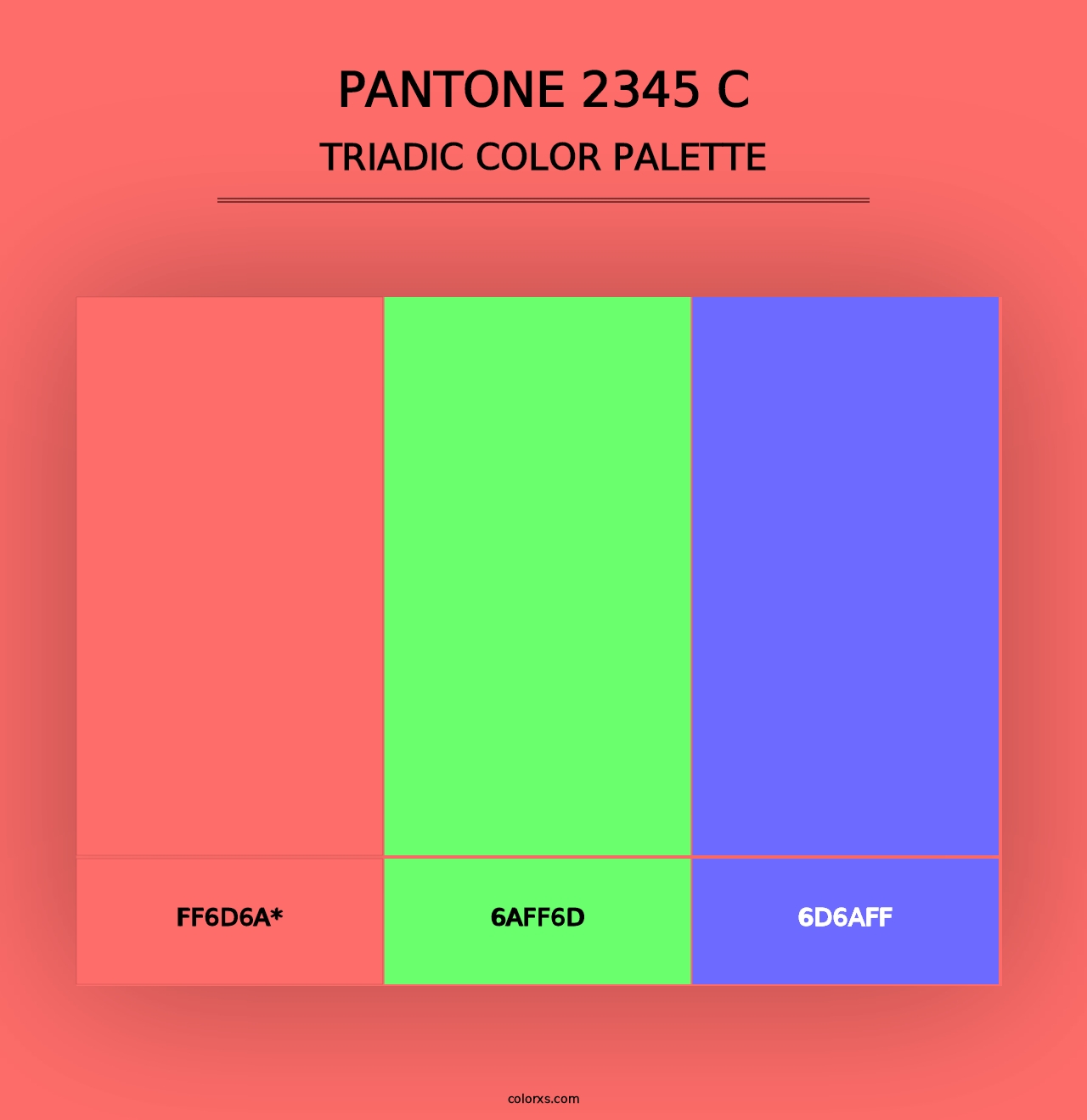 PANTONE 2345 C - Triadic Color Palette