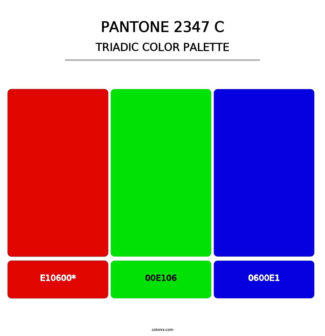 PANTONE 2347 C - Triadic Color Palette