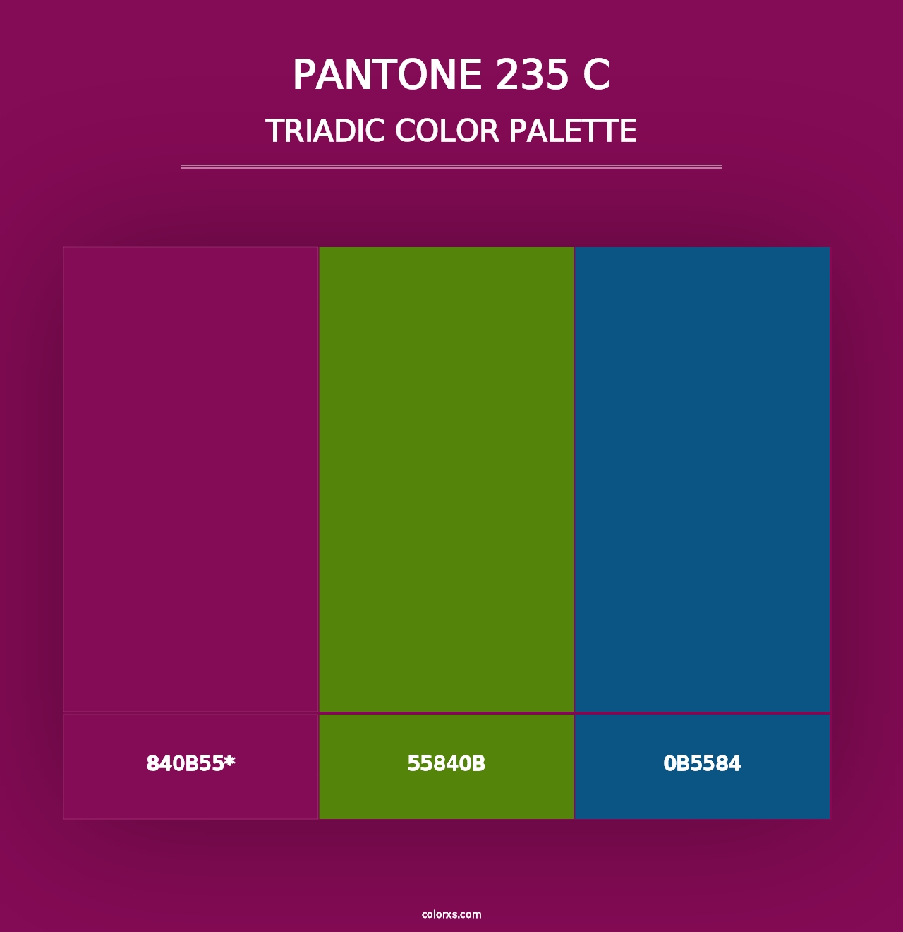 PANTONE 235 C - Triadic Color Palette