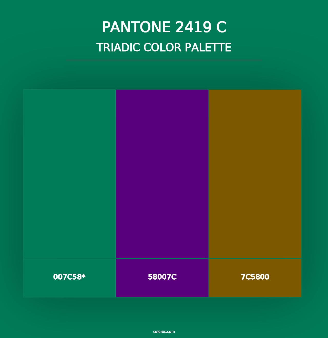 PANTONE 2419 C - Triadic Color Palette