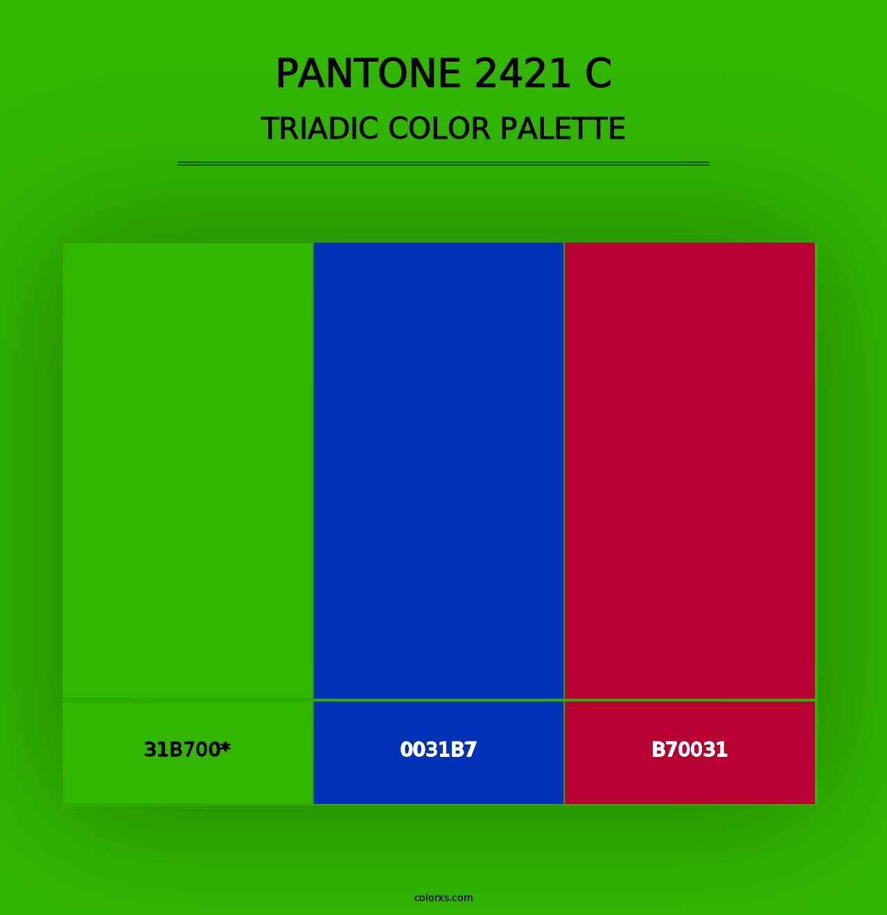 PANTONE 2421 C - Triadic Color Palette