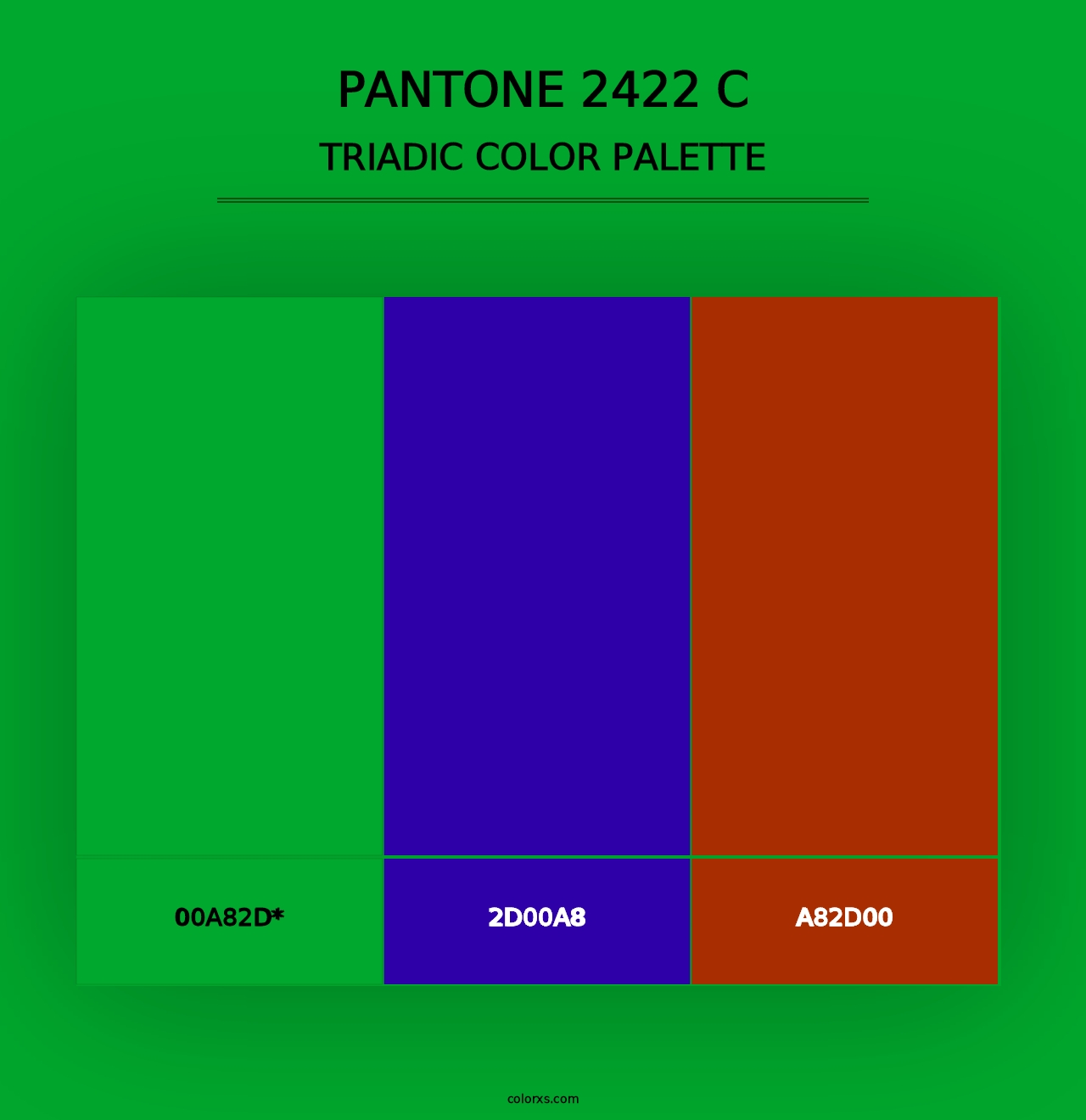 PANTONE 2422 C - Triadic Color Palette