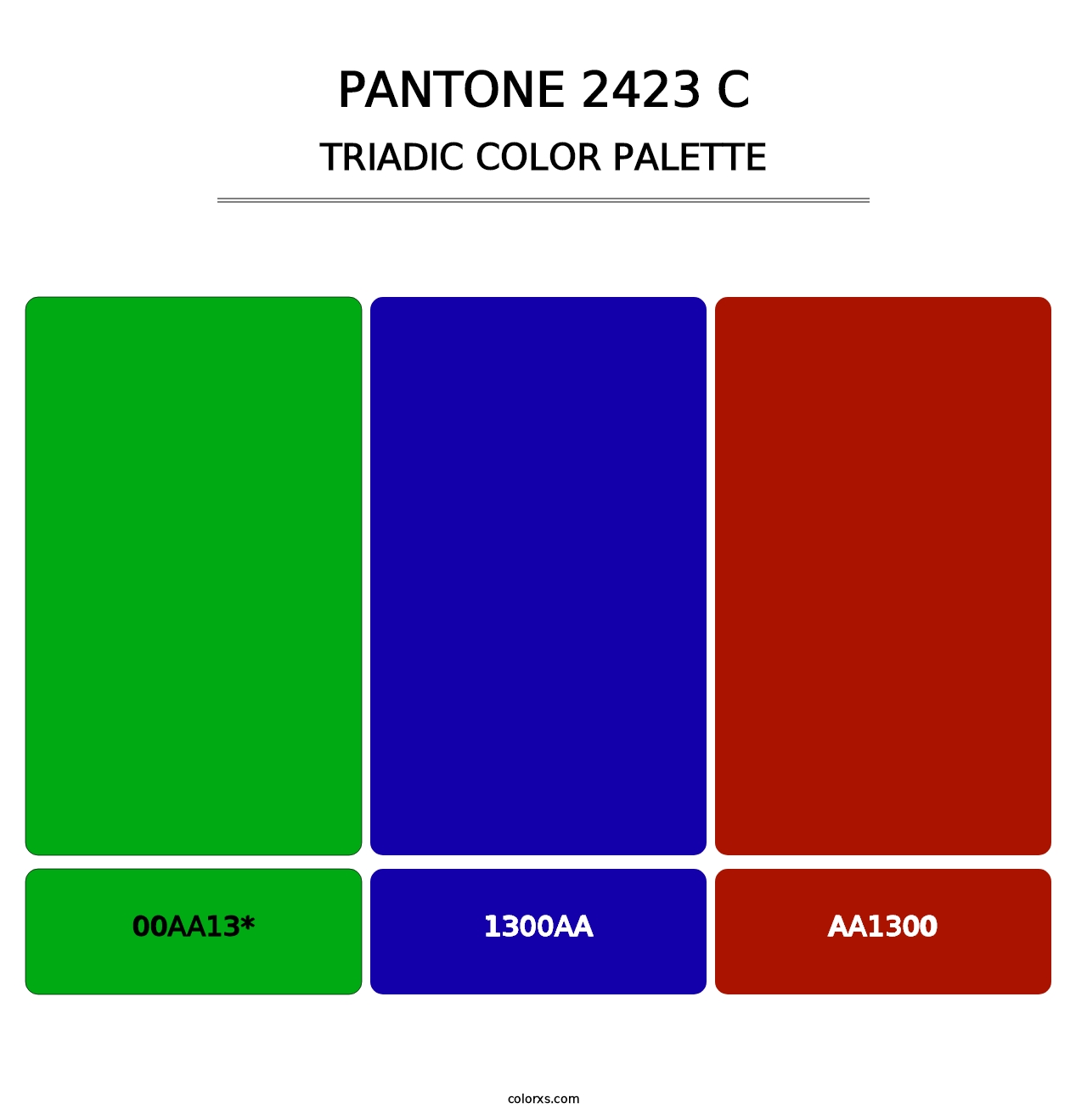 PANTONE 2423 C - Triadic Color Palette