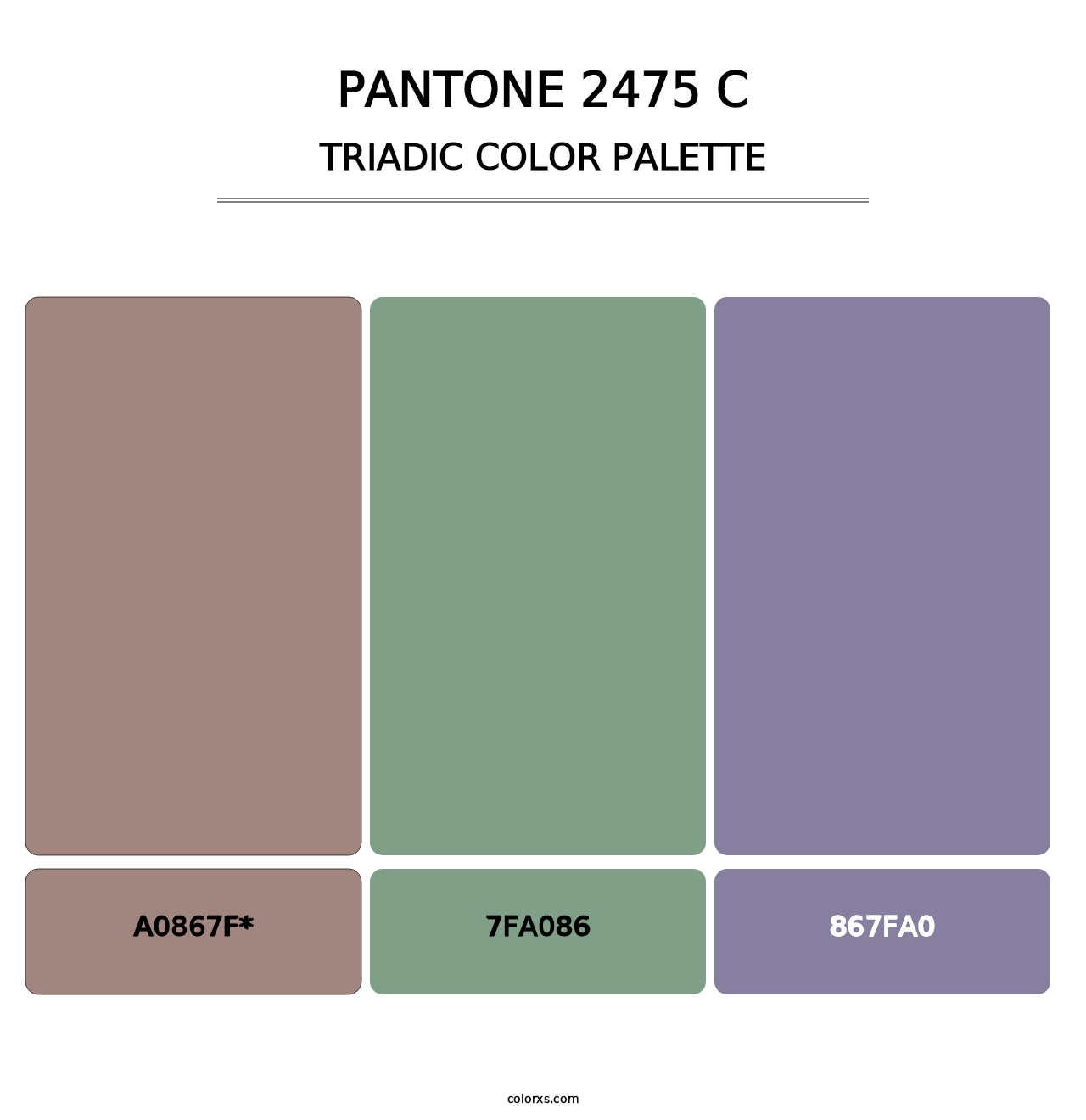 PANTONE 2475 C - Triadic Color Palette