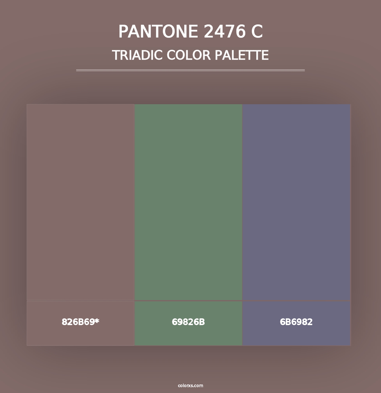 PANTONE 2476 C - Triadic Color Palette