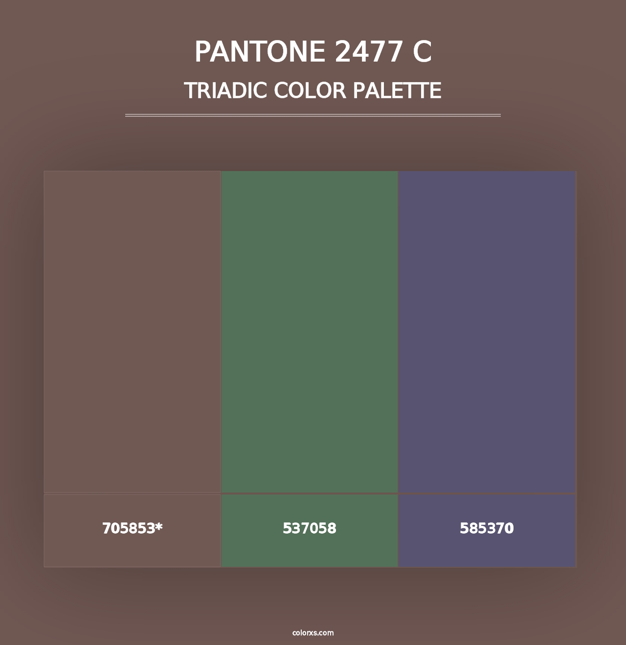 PANTONE 2477 C - Triadic Color Palette