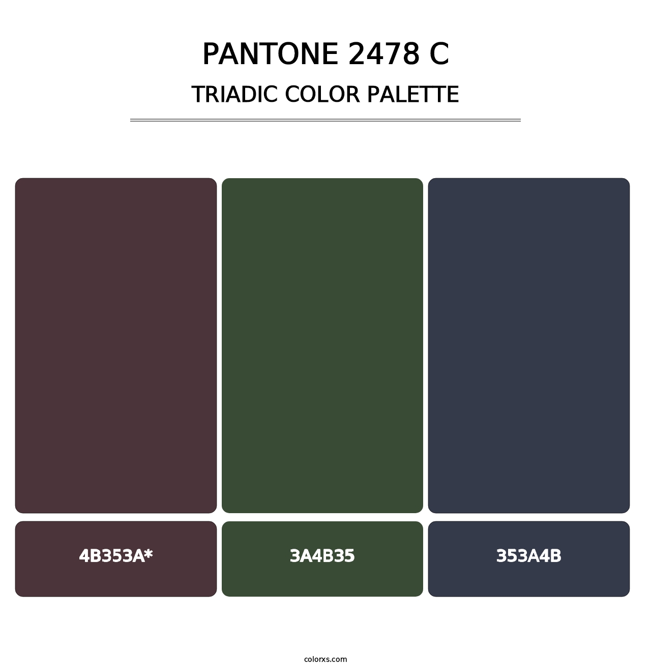 PANTONE 2478 C - Triadic Color Palette