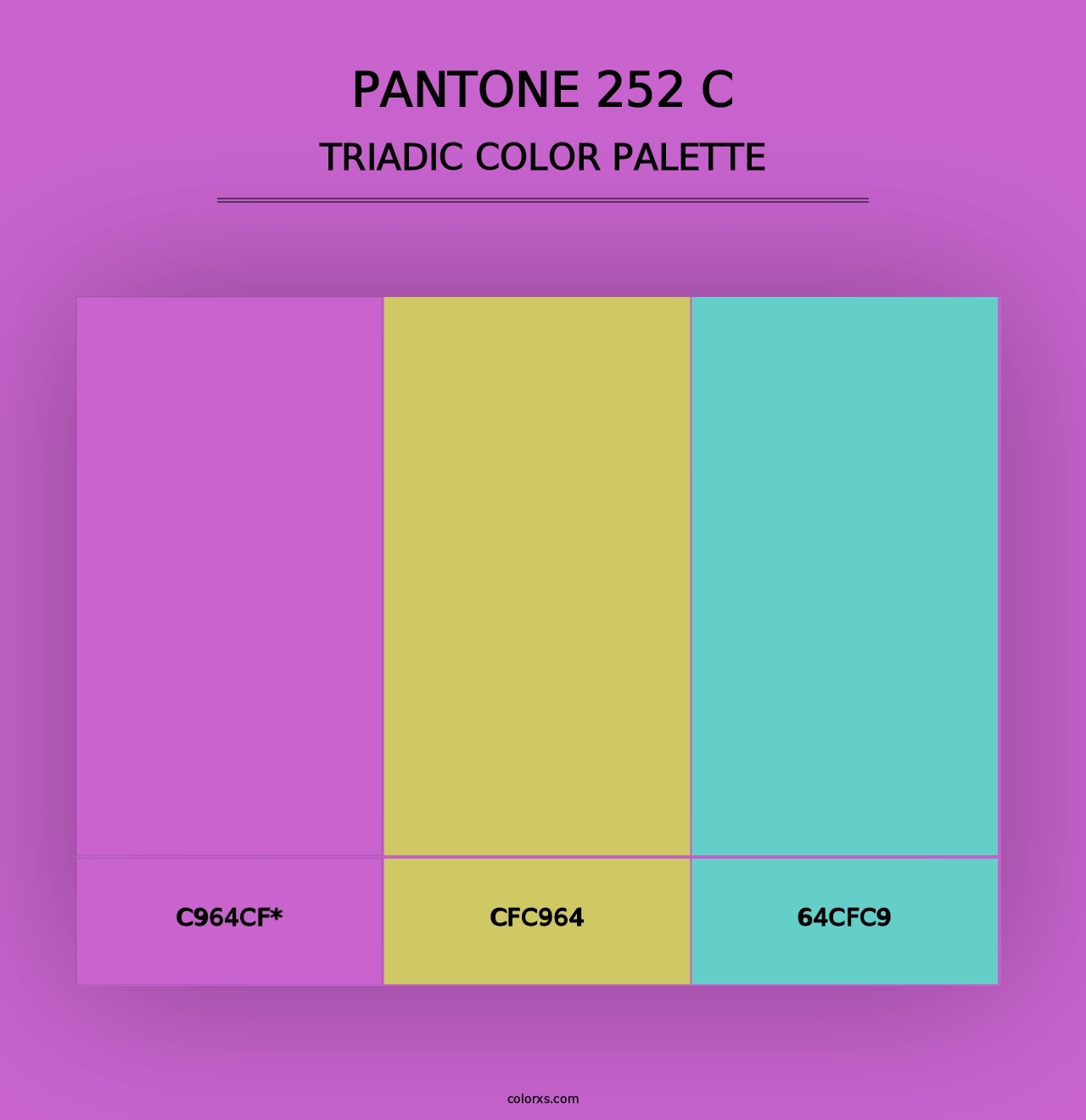 PANTONE 252 C - Triadic Color Palette