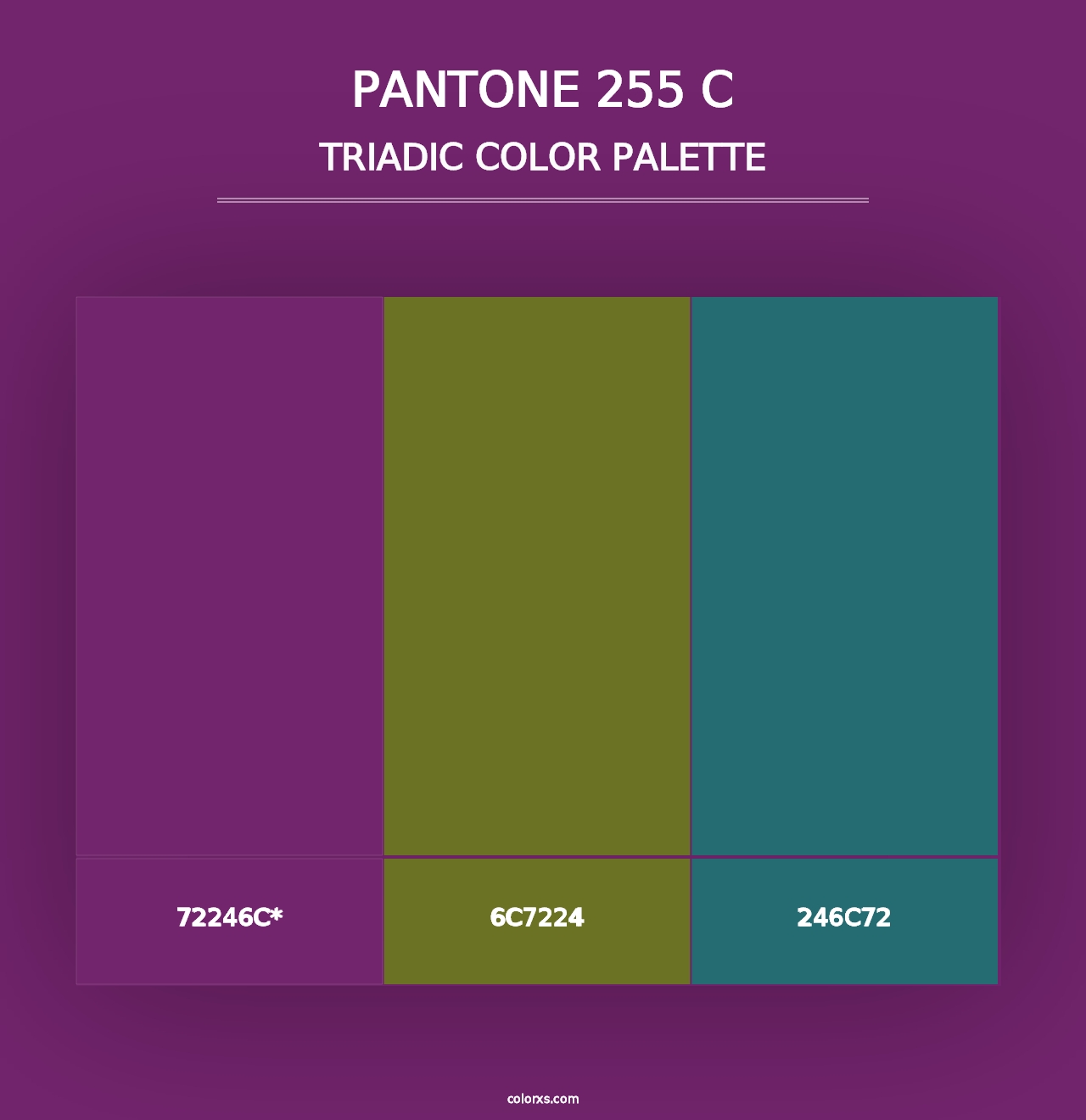 PANTONE 255 C - Triadic Color Palette