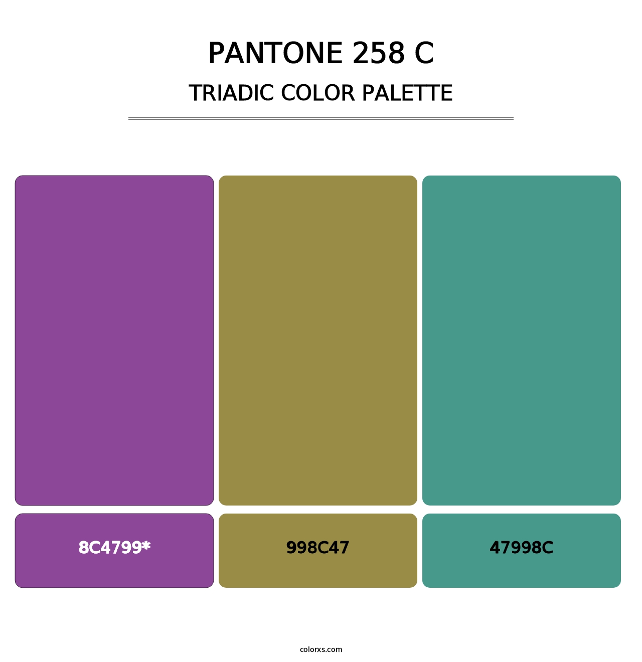 PANTONE 258 C - Triadic Color Palette