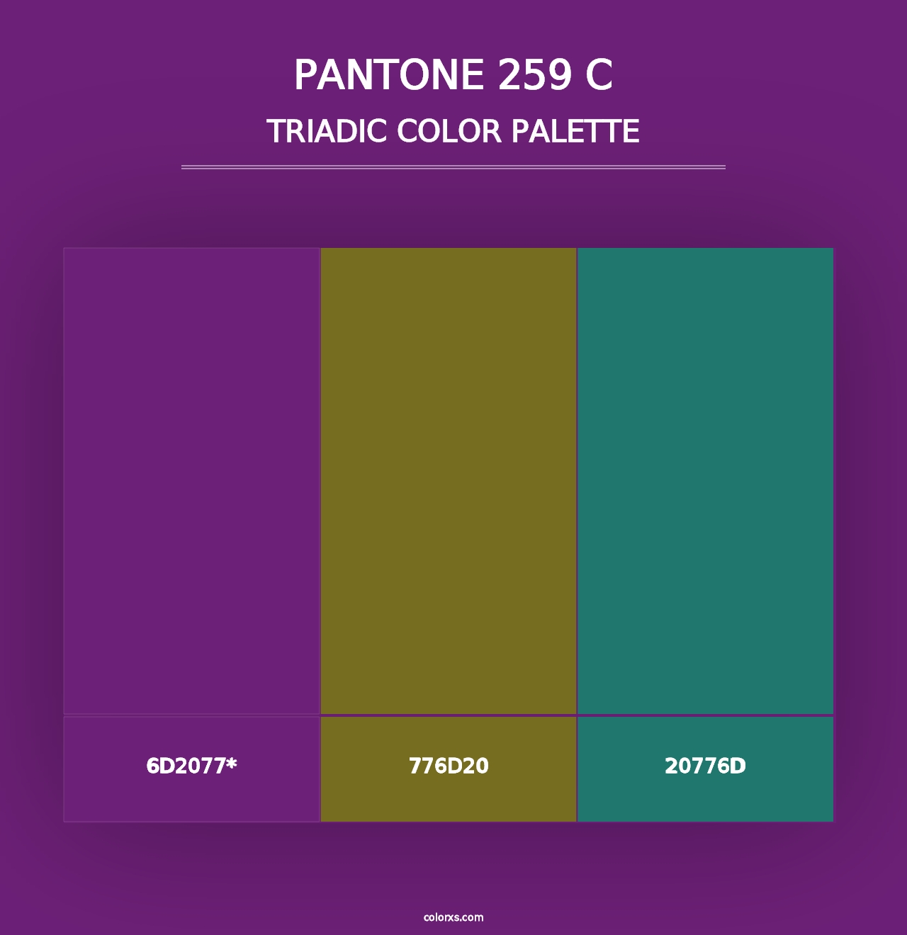 PANTONE 259 C - Triadic Color Palette