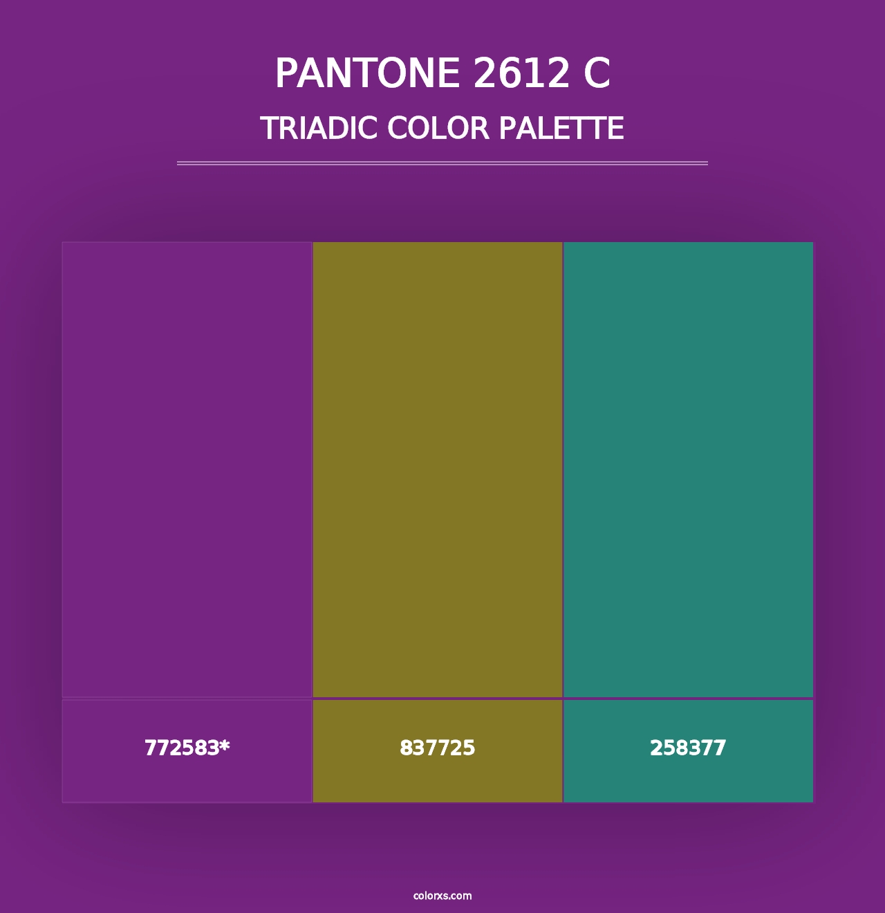 PANTONE 2612 C - Triadic Color Palette