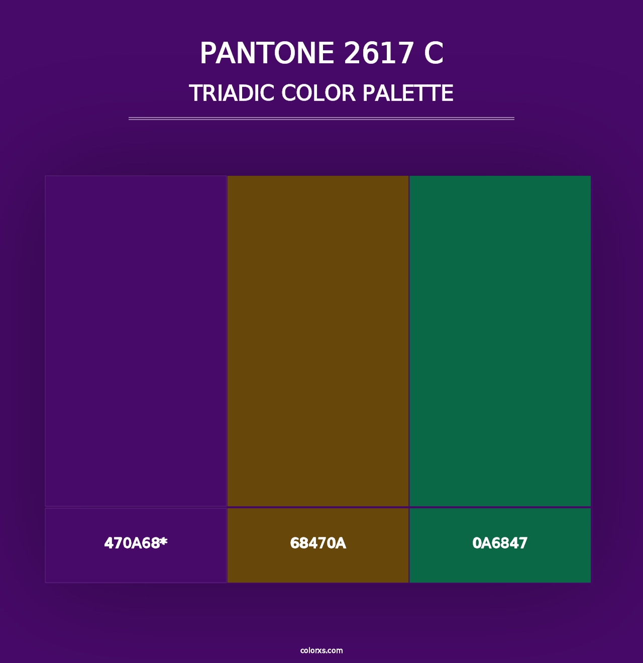 PANTONE 2617 C - Triadic Color Palette