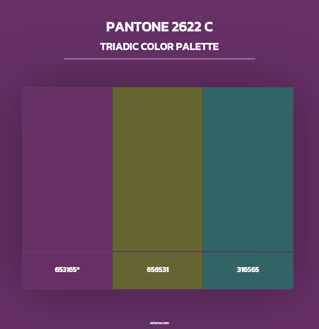 PANTONE 2622 C - Triadic Color Palette