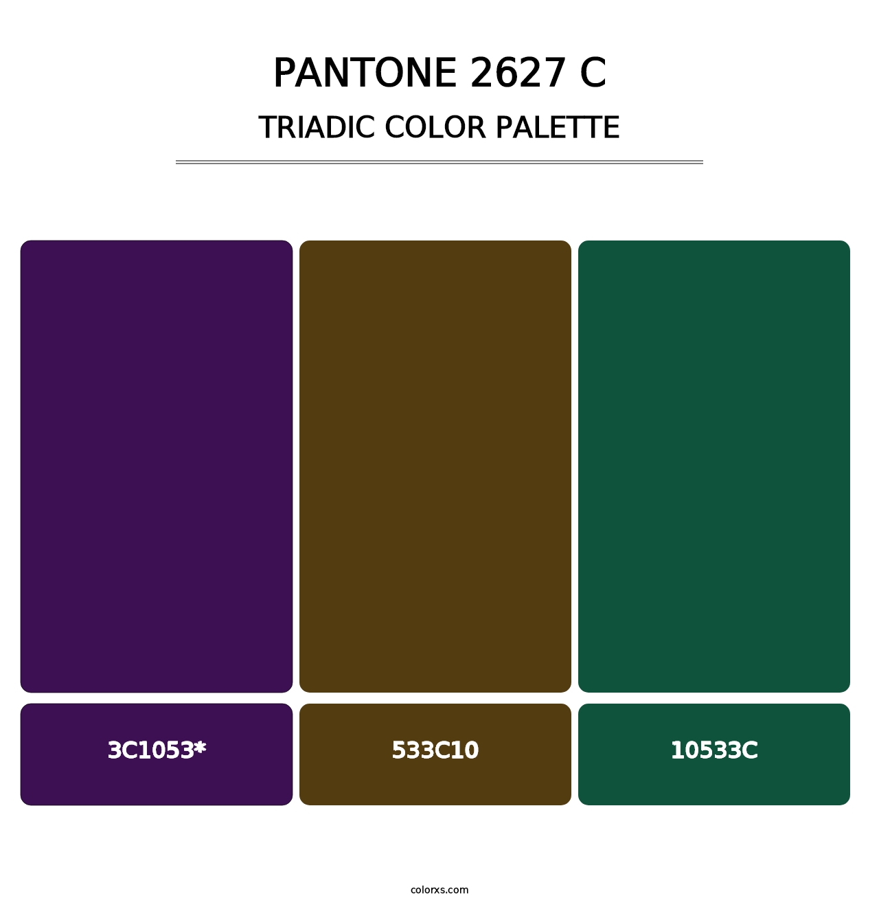 PANTONE 2627 C - Triadic Color Palette