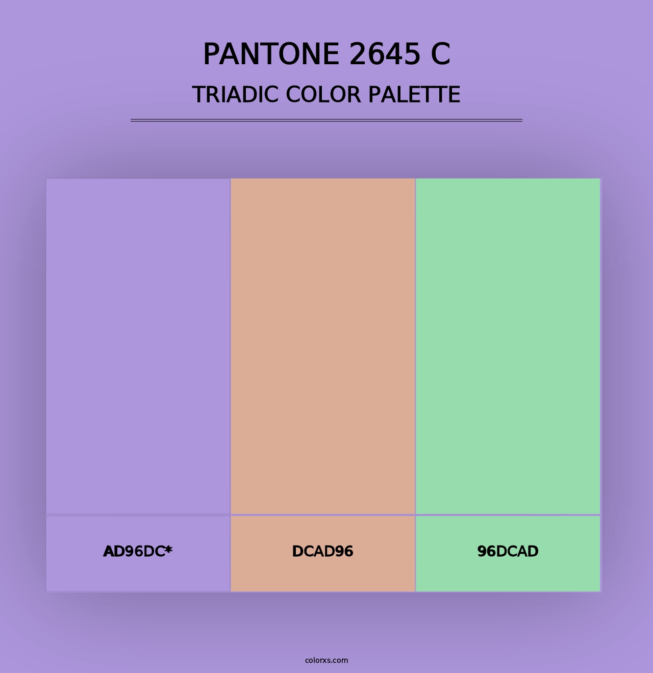 PANTONE 2645 C - Triadic Color Palette