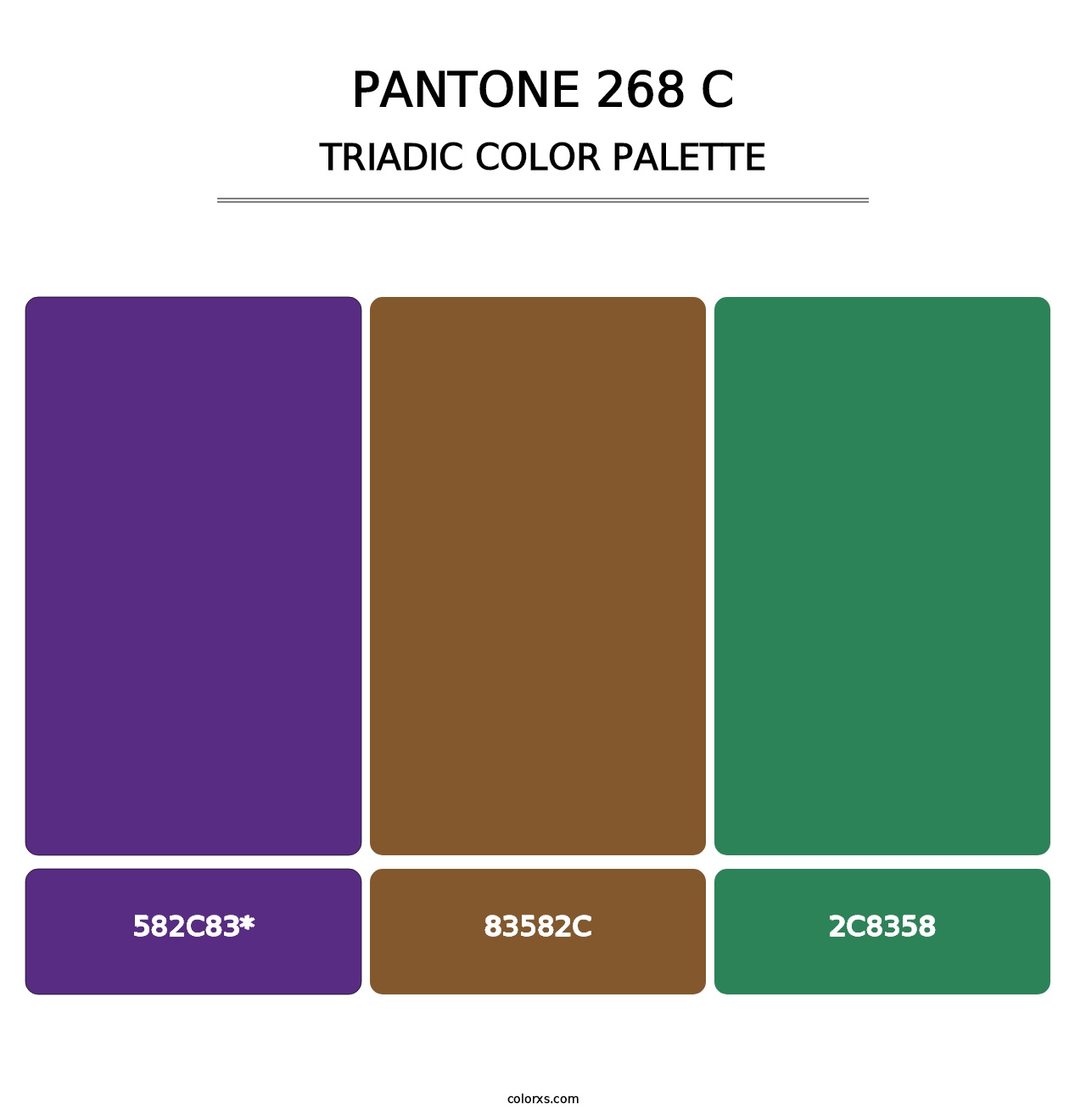 PANTONE 268 C - Triadic Color Palette