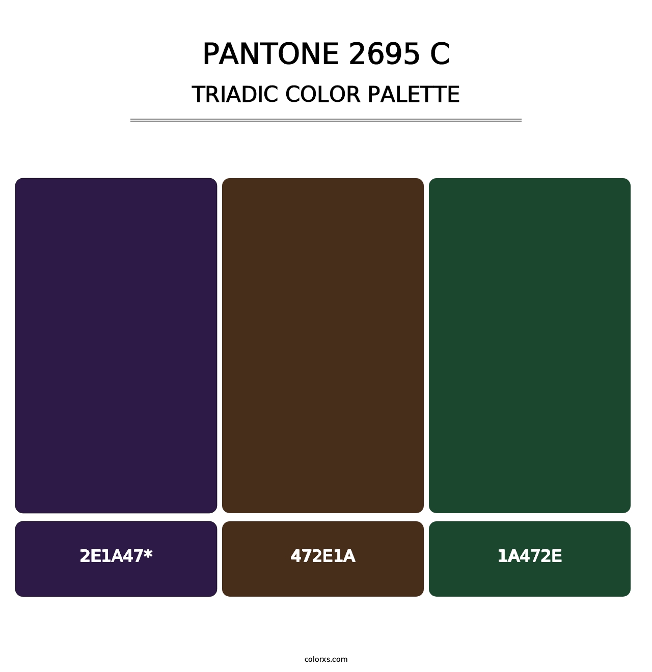 PANTONE 2695 C - Triadic Color Palette