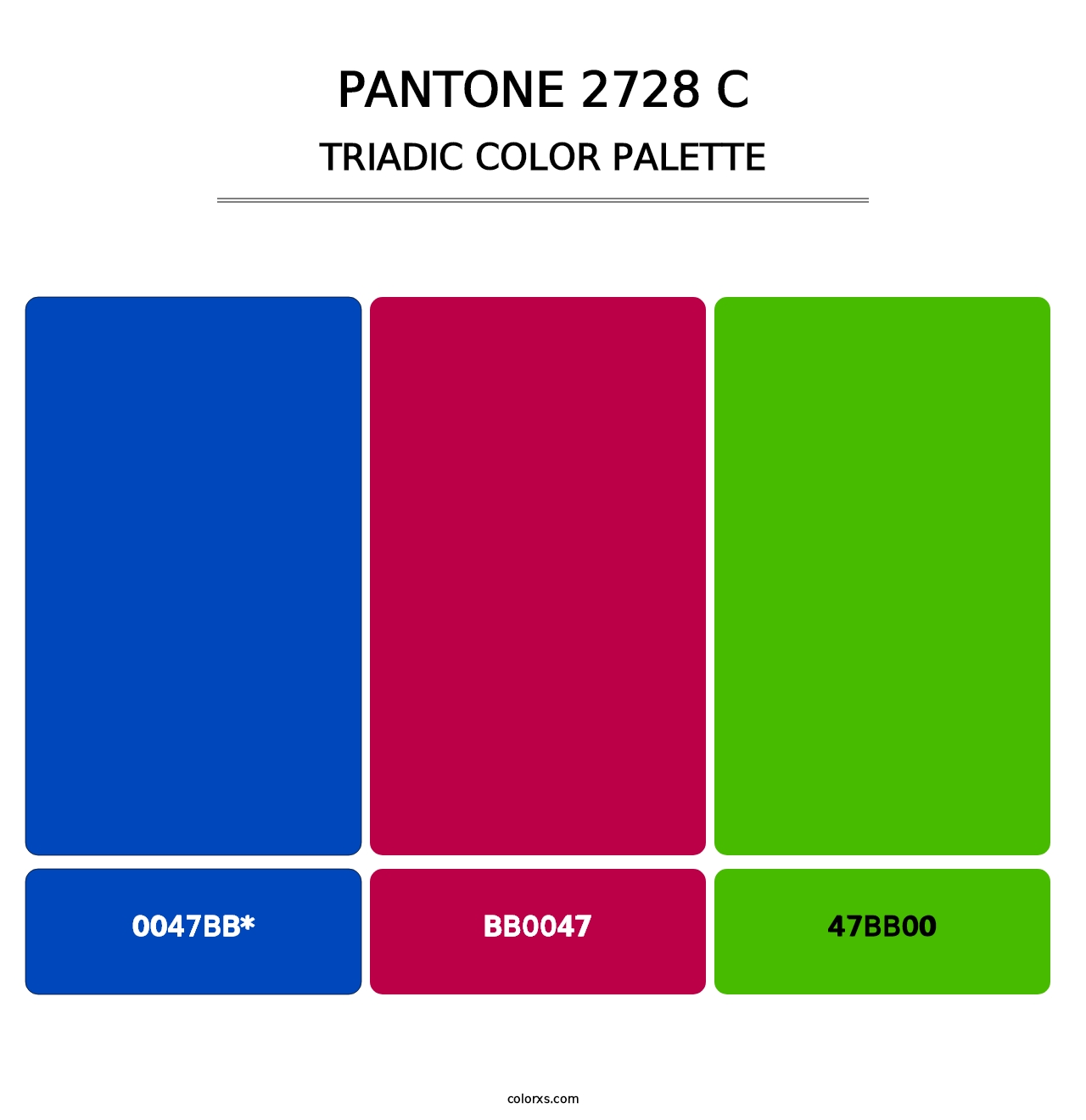 PANTONE 2728 C - Triadic Color Palette