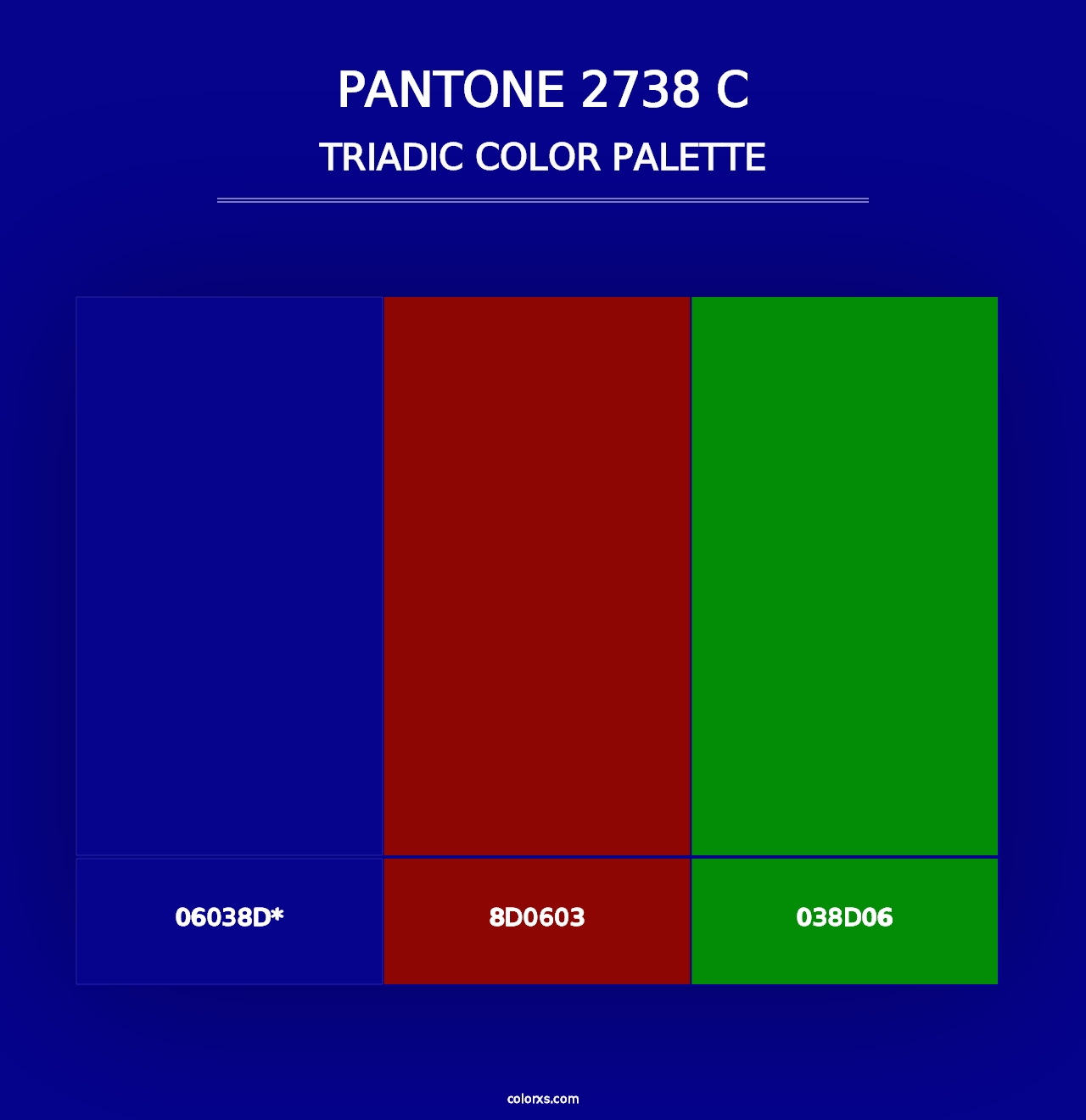 PANTONE 2738 C - Triadic Color Palette