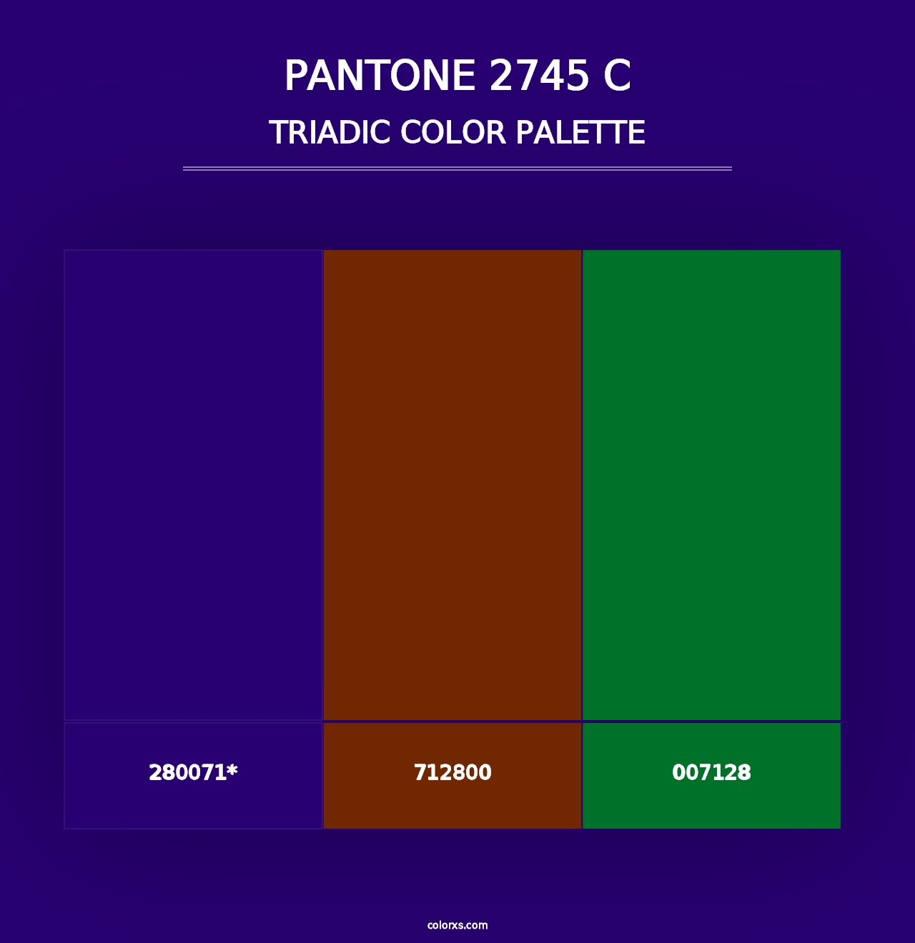 PANTONE 2745 C - Triadic Color Palette