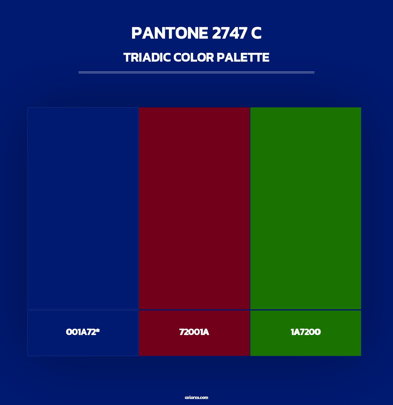 PANTONE 2747 C - Triadic Color Palette