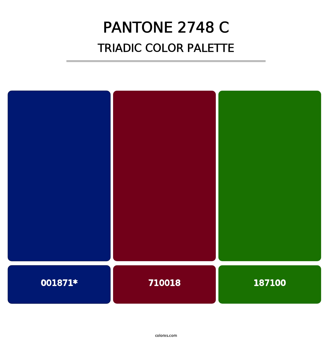 PANTONE 2748 C - Triadic Color Palette